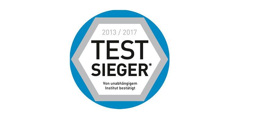 TÜV teszt győztes címke 2013/2017